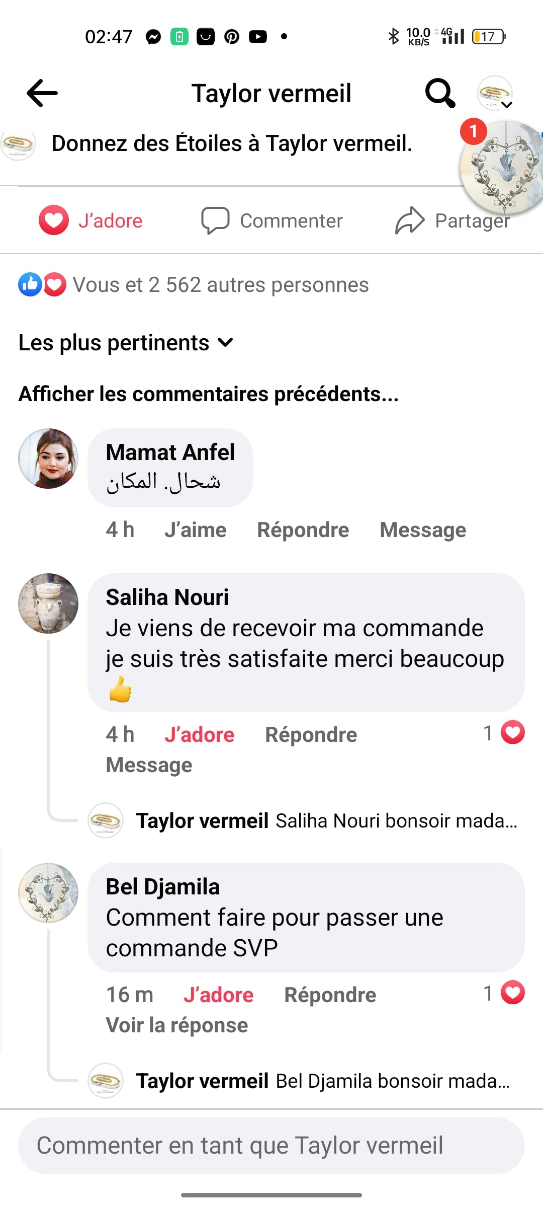 RETOUR CLIENTS SATISFAITS
